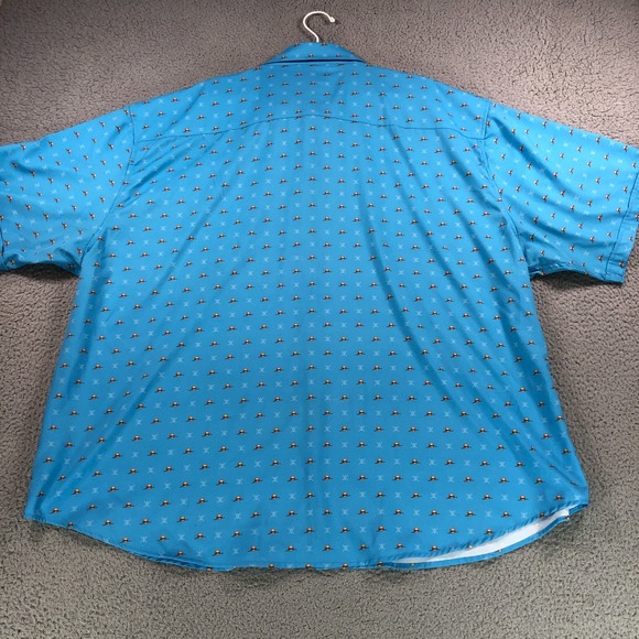 RSVLTS x One Peice Shirt Menx 4X Blue Lil Straw Hats Short Sleeve Button Up - Picture 6 of 14